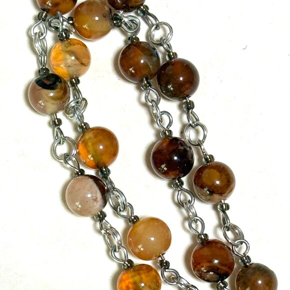Genuine Earthy Carnelian Agate Short Necklace, Gemstone Adjustable Necklace - Picture 6 of 13
